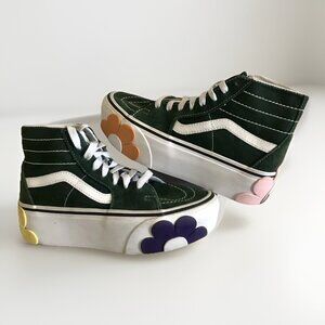 VANS SK8-HI TAPERED STACKFORM OSF SHOE Canvas Dark Green Floral Women’s 5